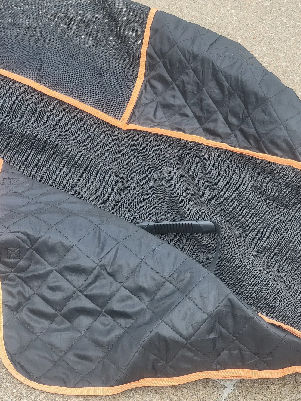Quilted Waterproof Pet Car Seat Cover - Black with Orange Trim